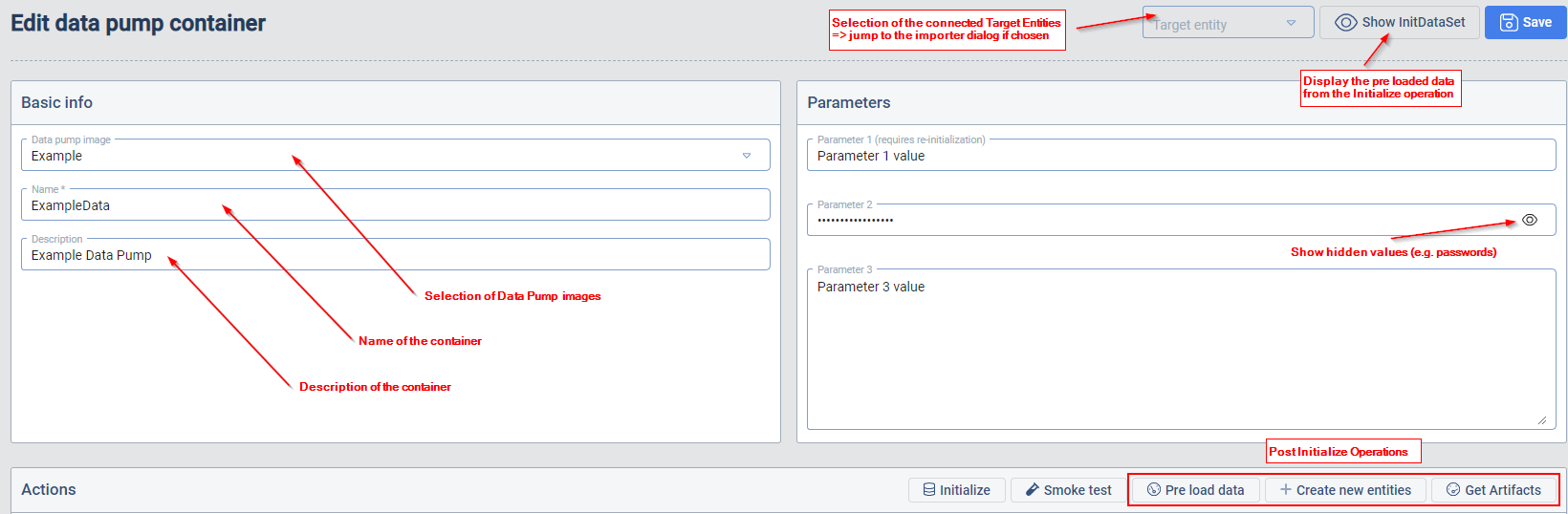 Dialog &quot;Data Pump Container&quot;