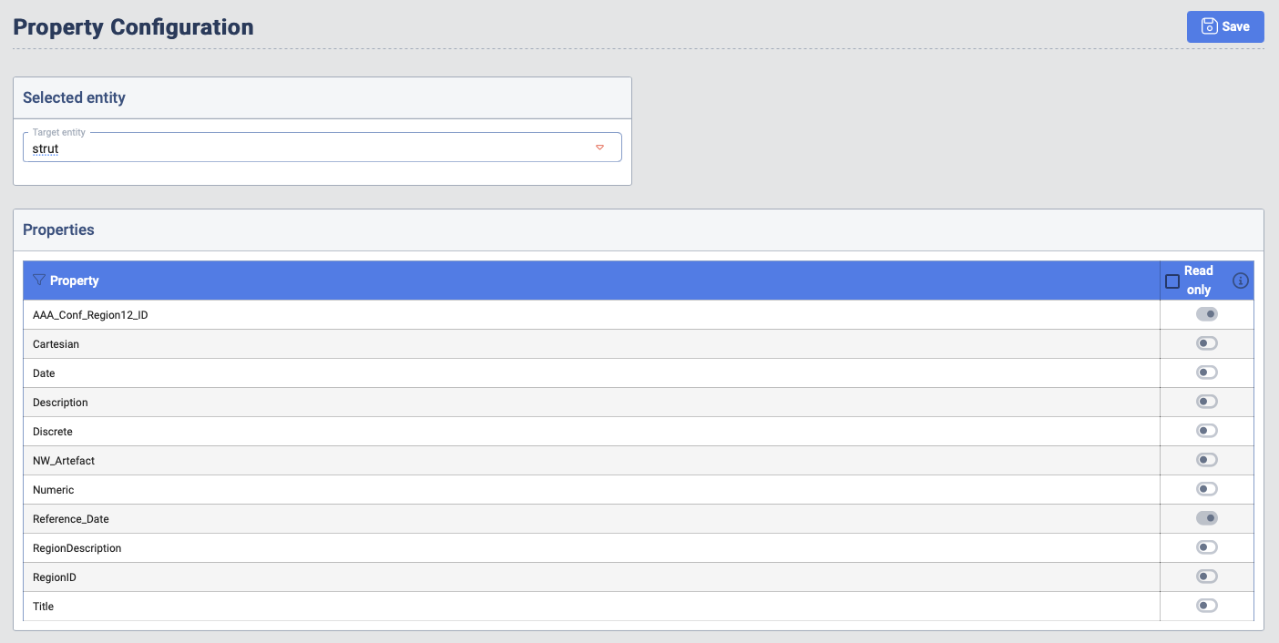 Property configuration