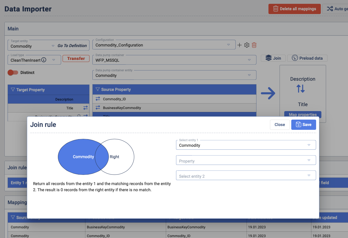 Data Importer join rules