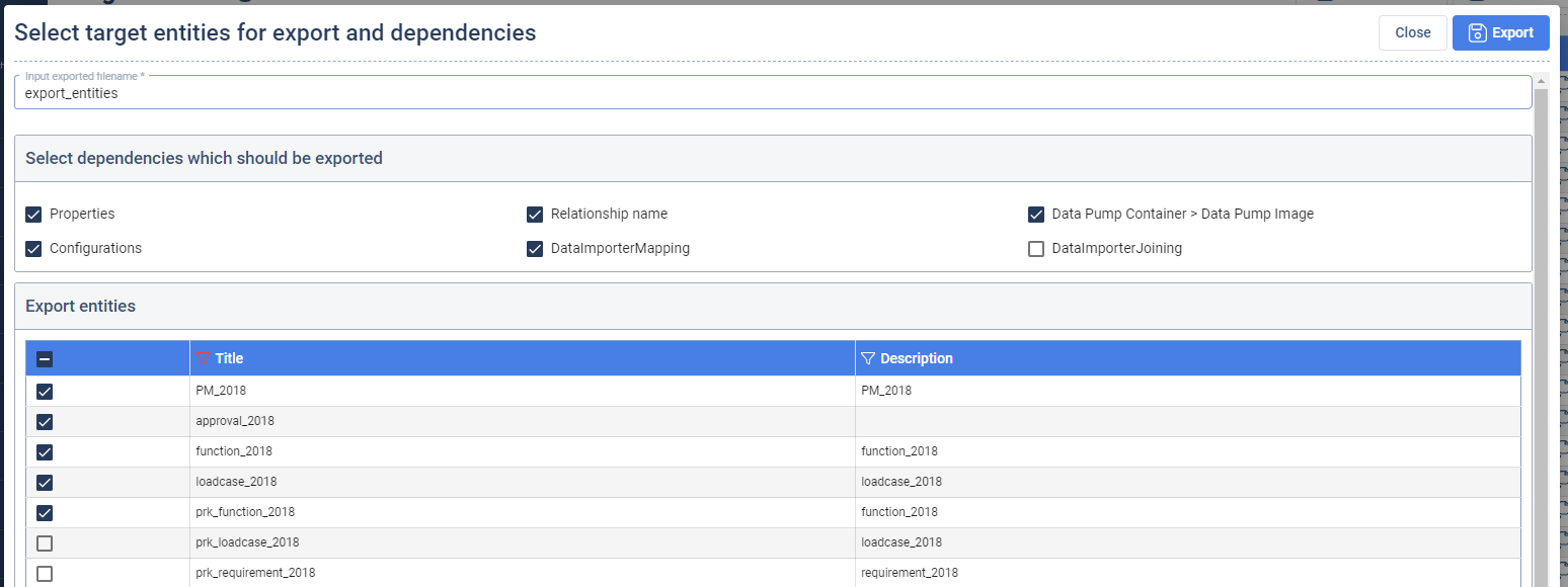 Target Entity List