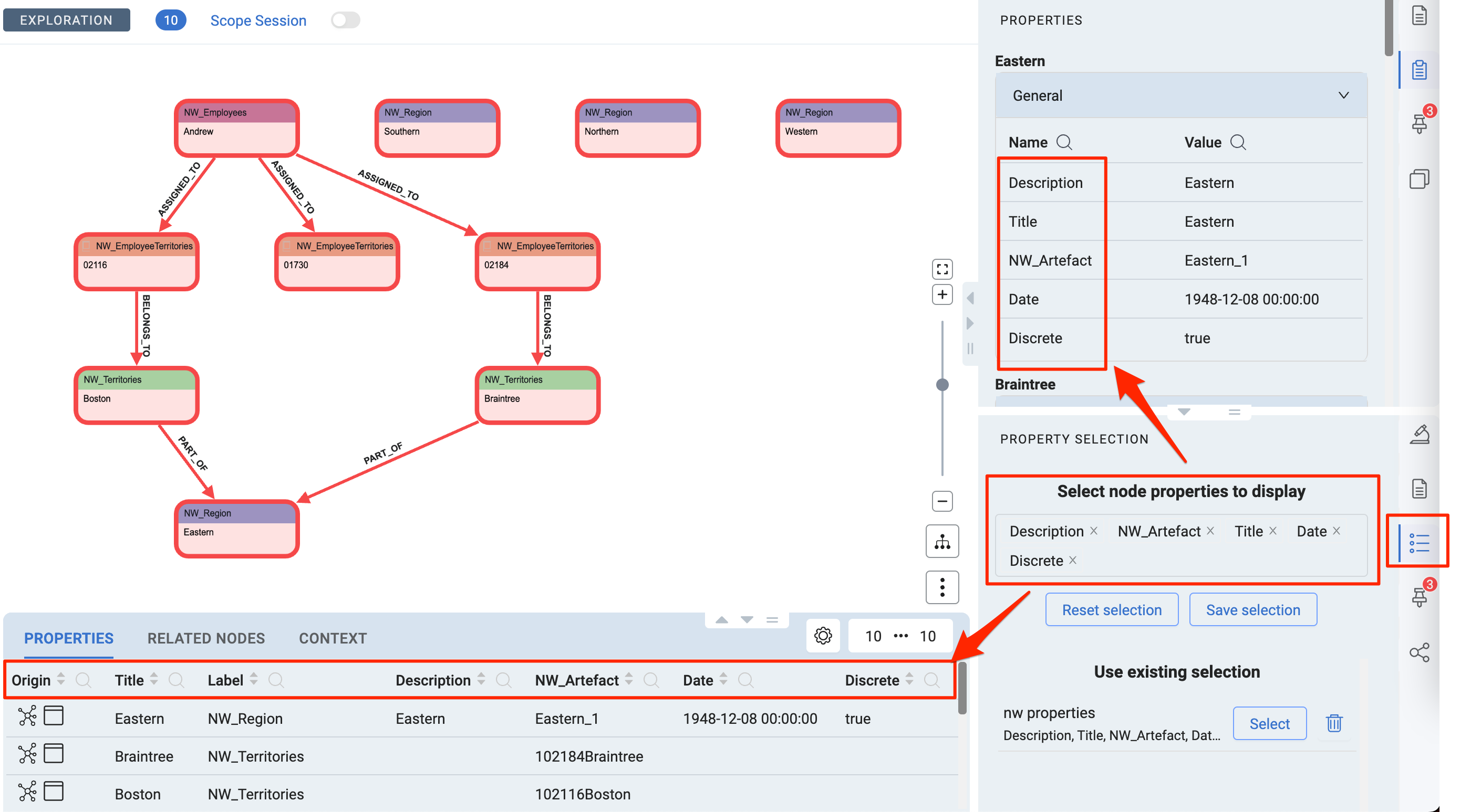 Property Selection Tab